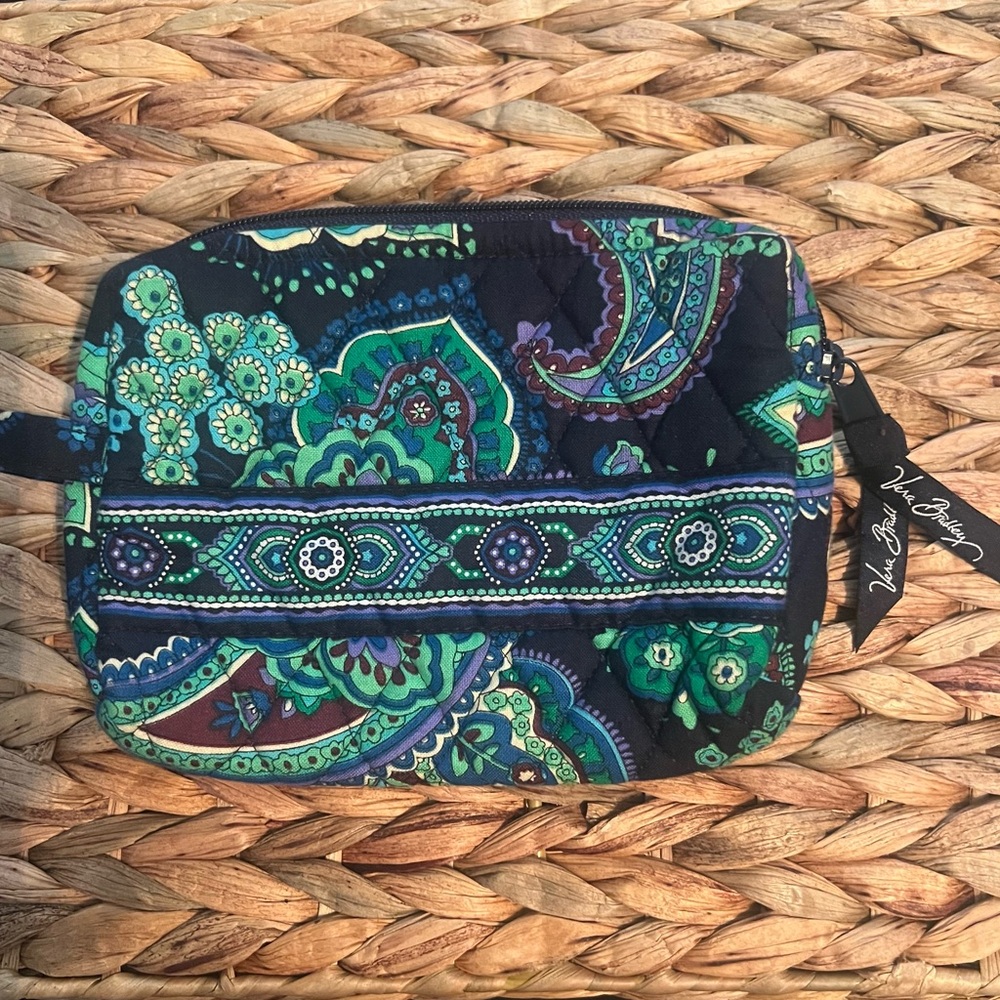 🎃Vera Bradley Blue and Green Cosmetic Bag